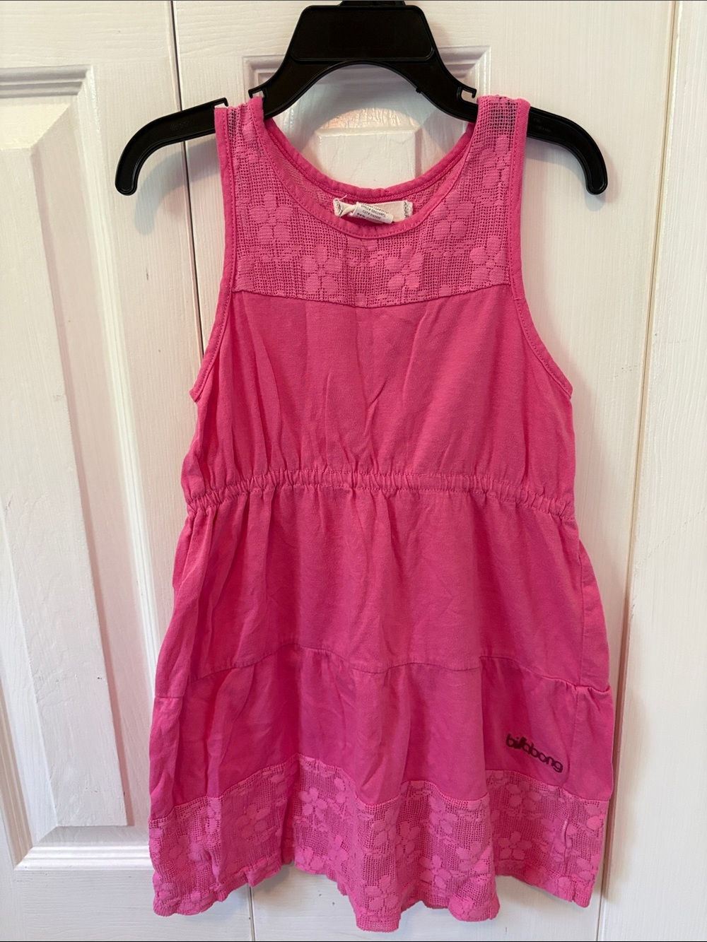 Billabong Pink Lace-Trim Tank Dress for Kids